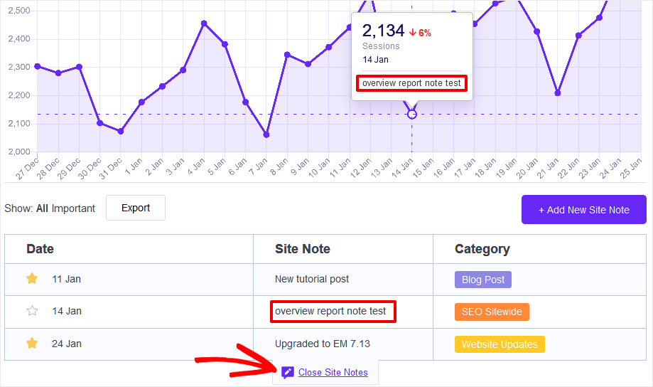 ExactMetrics Site Notes Website Annotation