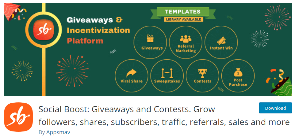 Social Boost - best giveaway plugins for WordPress