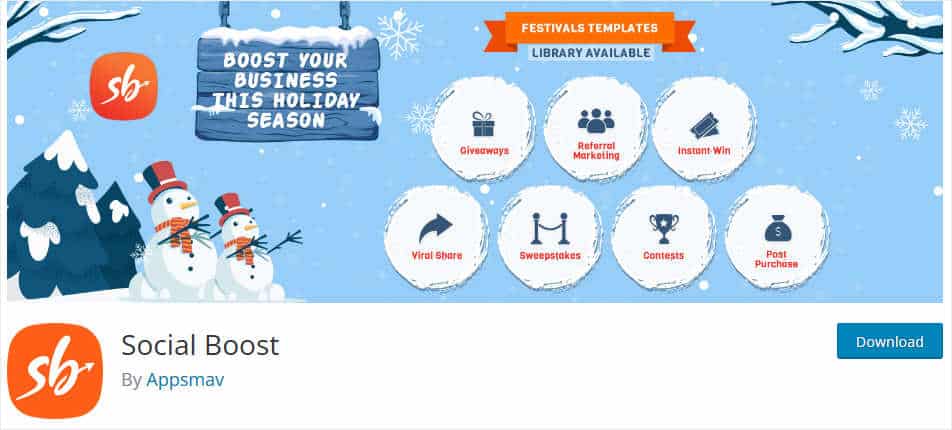 Social Boost Giveaway Plugin WordPress