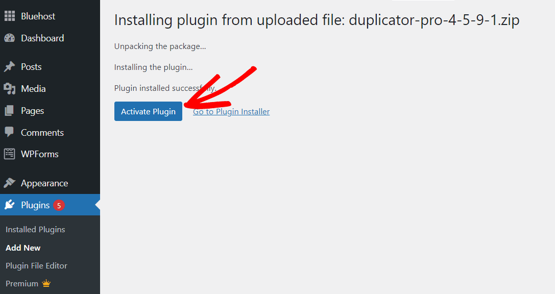 Activate Duplicator for WordPress Backups