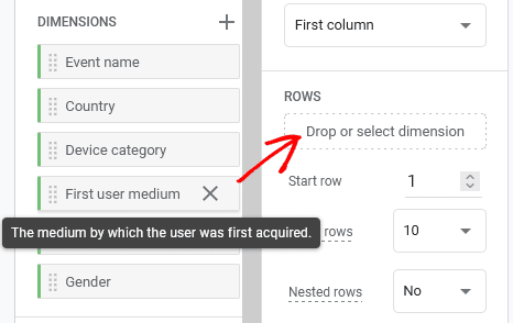 Add Dimension GA4 Custom Report Example