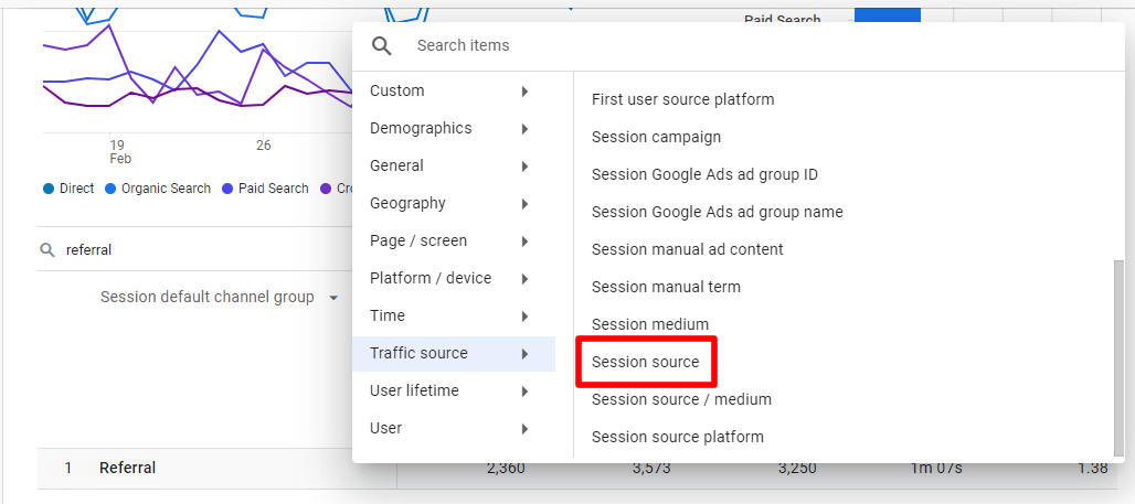 GA4 add session source
