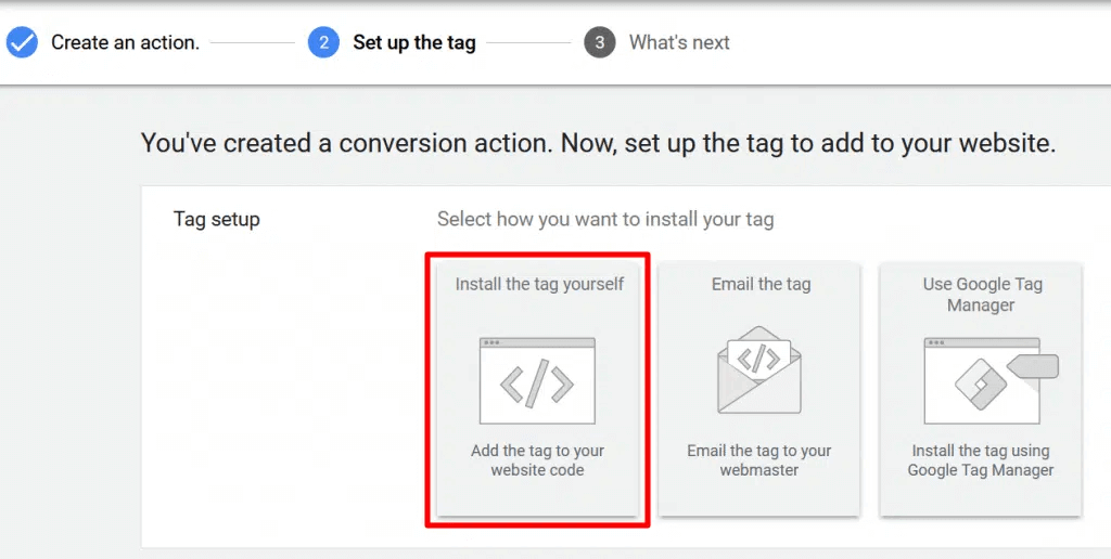 Google Ads Install Tag - Website