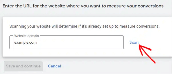 scan domain on Google Ads