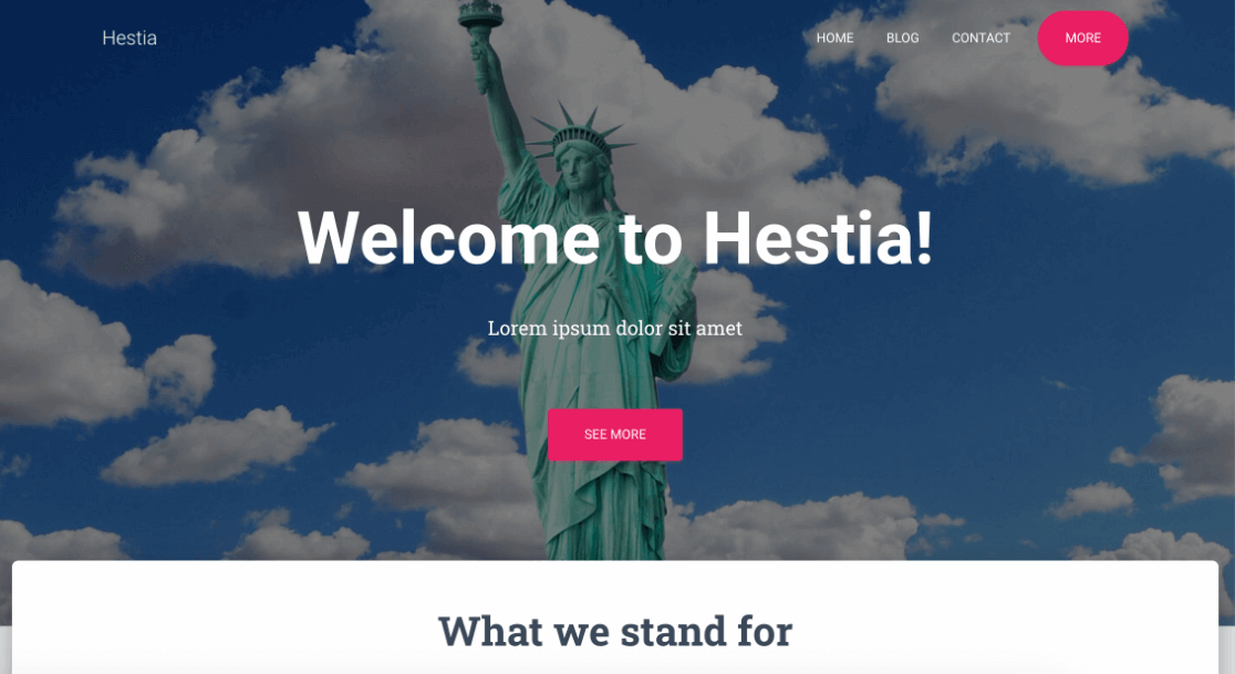 Hestia free theme WordPress