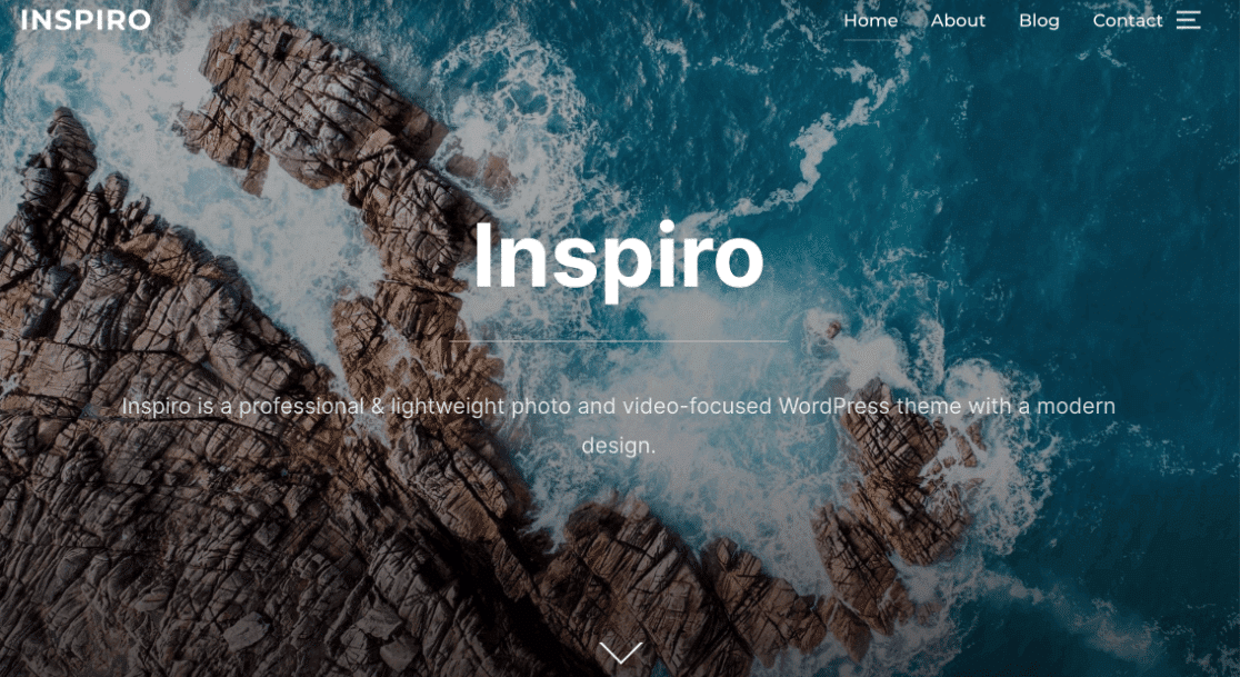 Inspiro best free WordPress theme photo and video