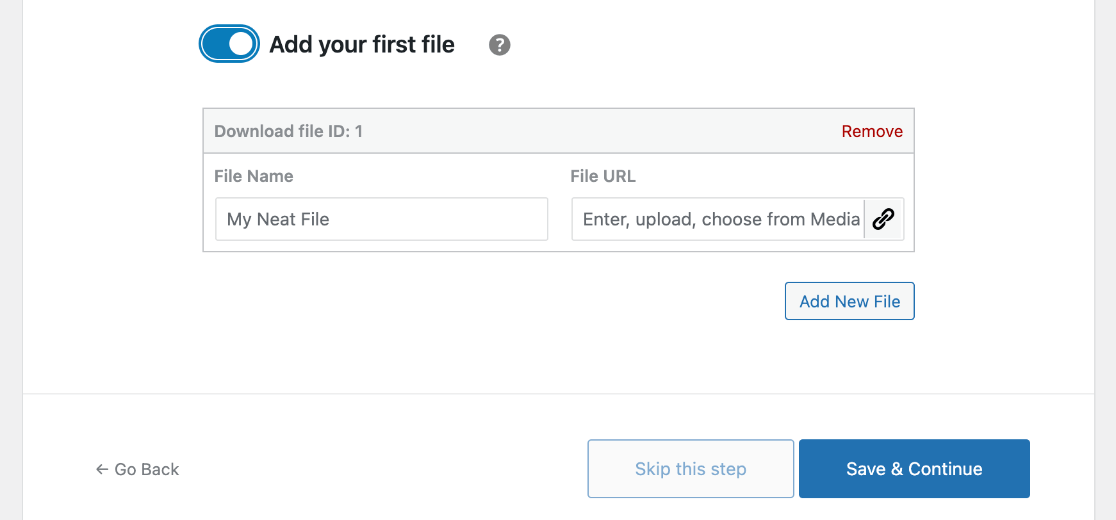 EDD setup add your first file