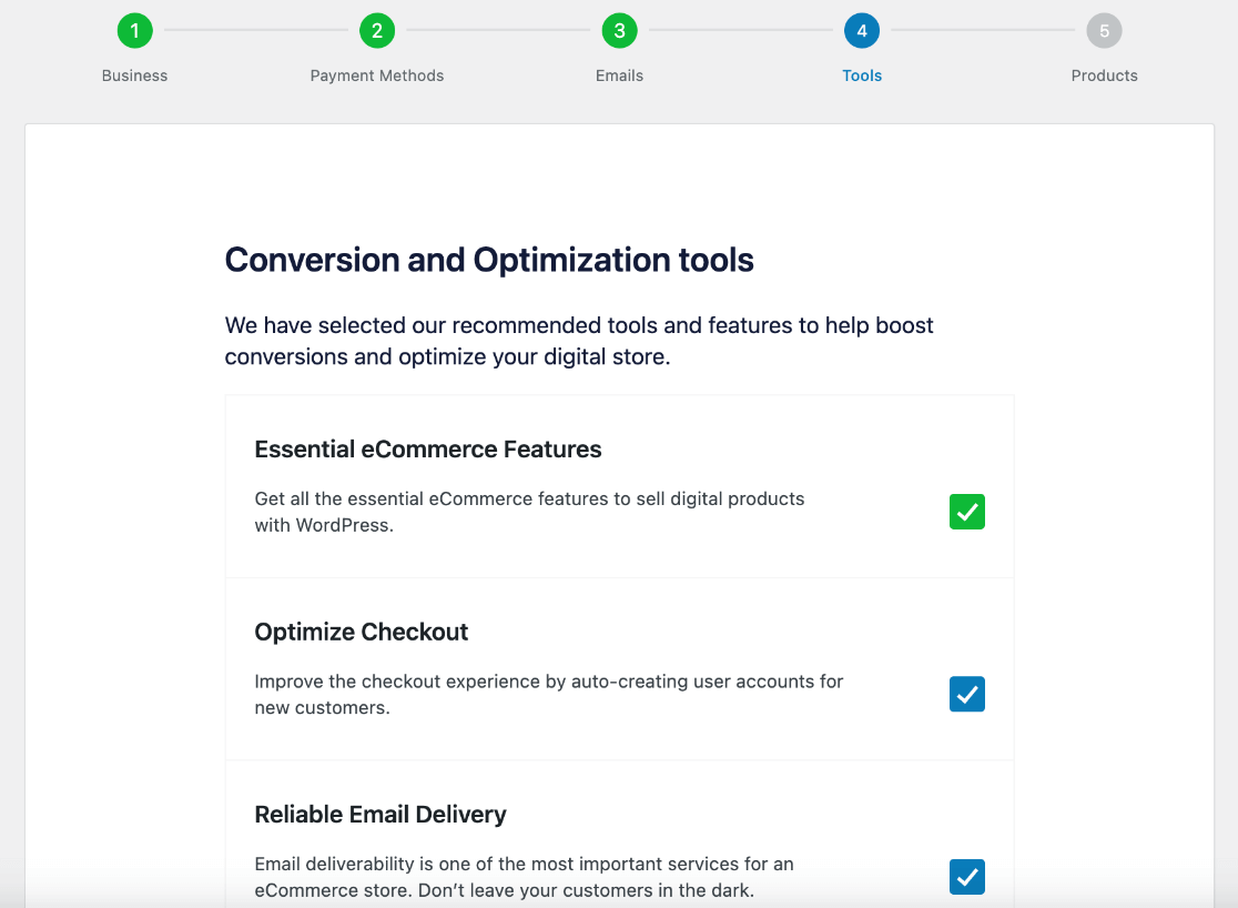 EDD setup tools