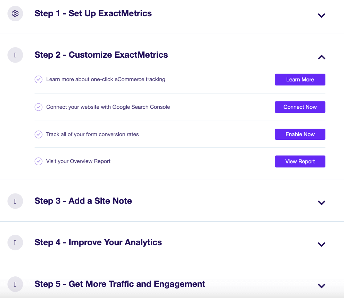 ExactMetrics Setup Checklist