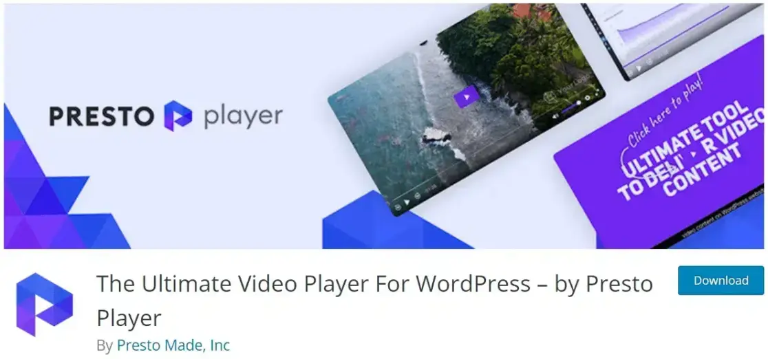 Presto Player - wordpress video plugins