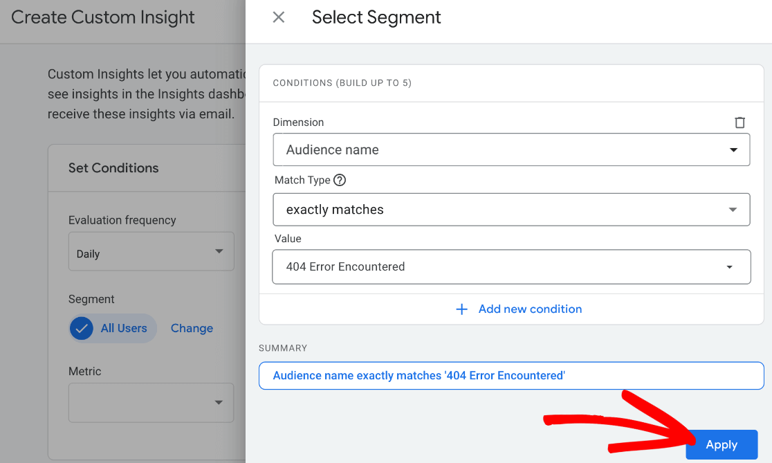 GA4 create custom insight - select segment