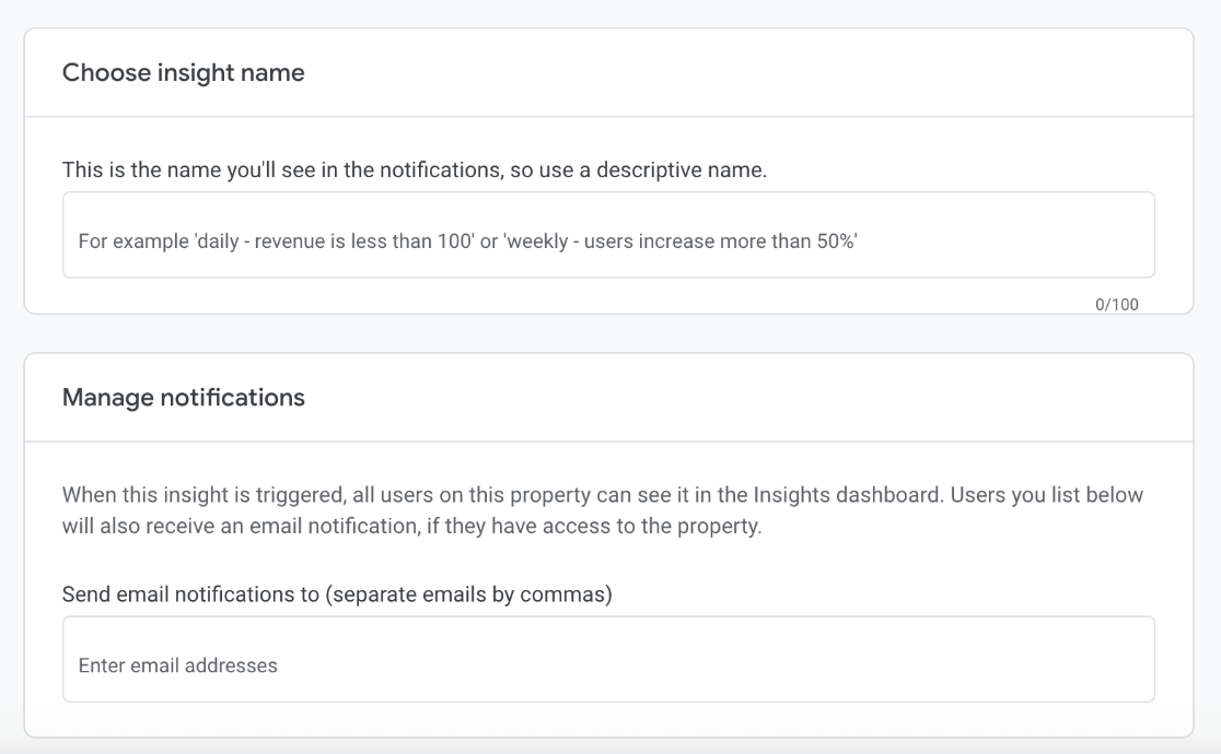 GA4 custom insights - Create google analytics alert