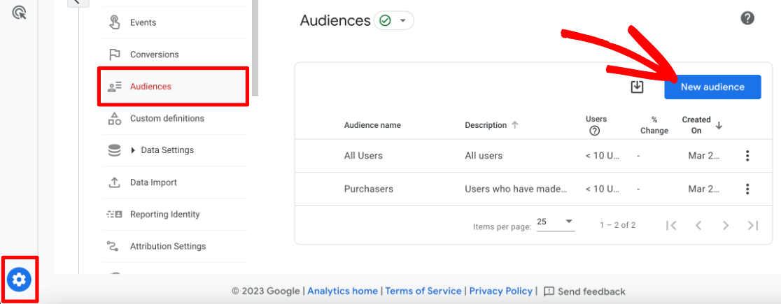 GA4 New audience