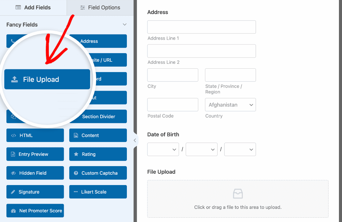 WPForms Add File Upload Field