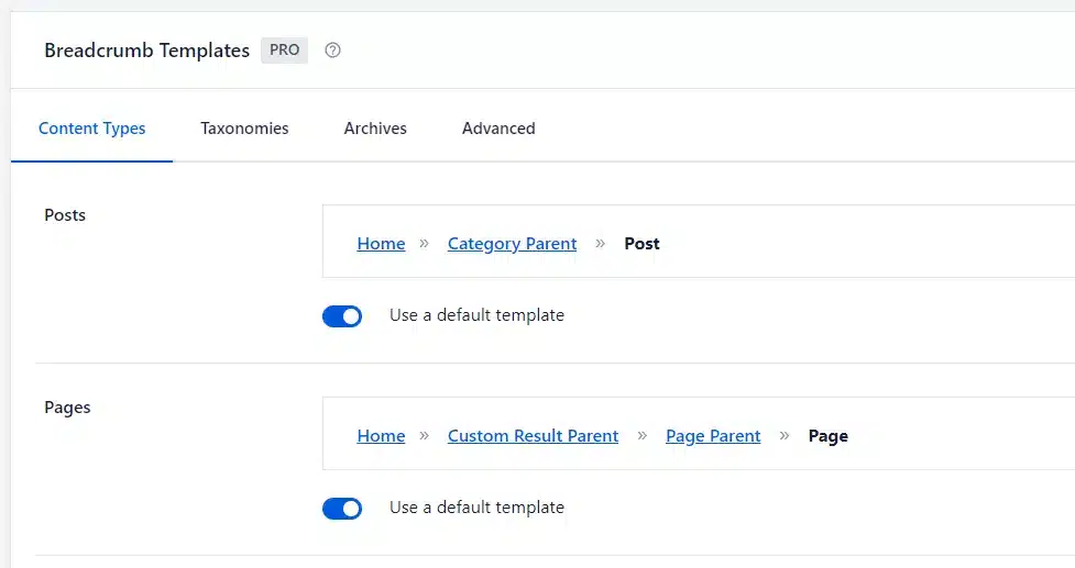 Customise breadcrumbs templates AIOSEO 