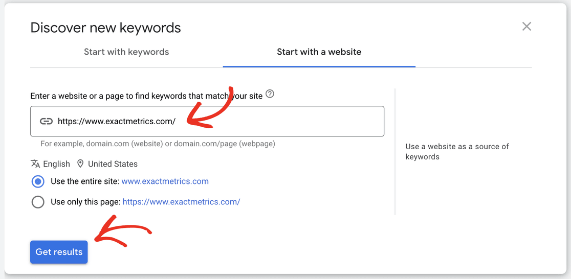 how to use google keyword planner