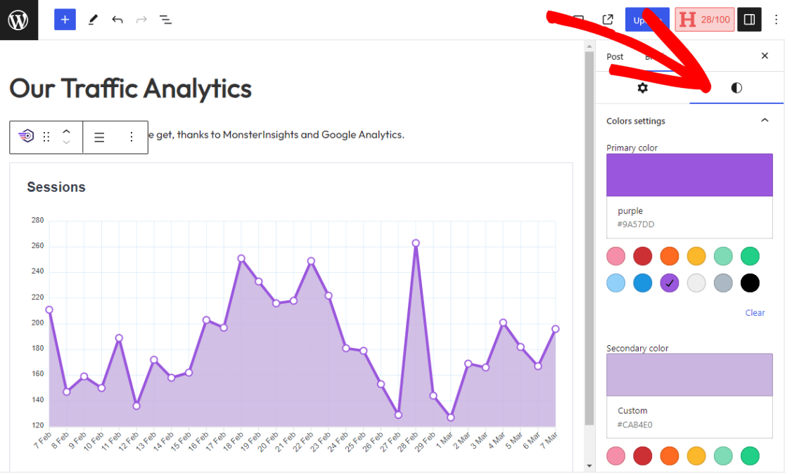 EM Site Insights block - change graph color