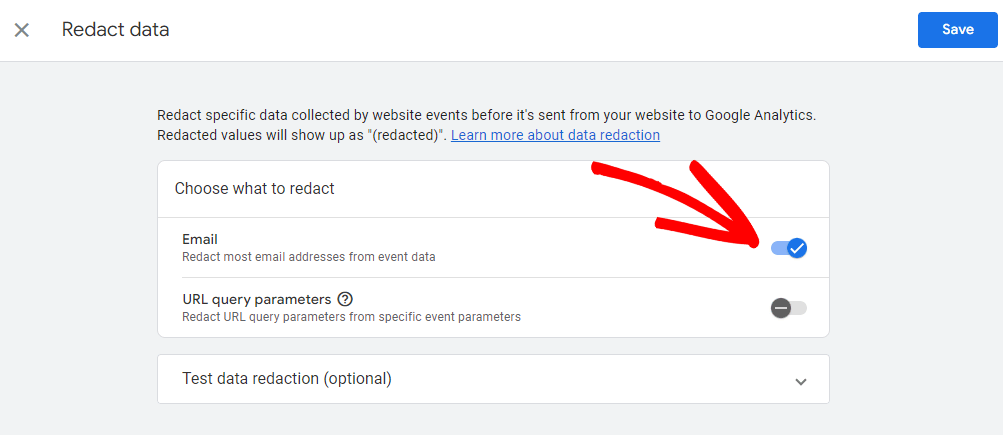 Google Analytics PII Data exclusion