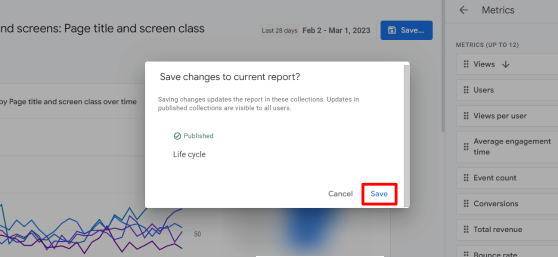 Save the changes to your report