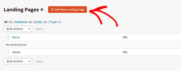 Click create new WordPress landing page - SeedProd