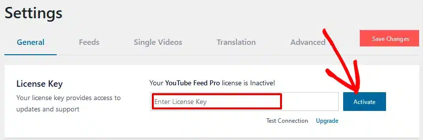 activate license Smash Balloon Youtube Feed Pro