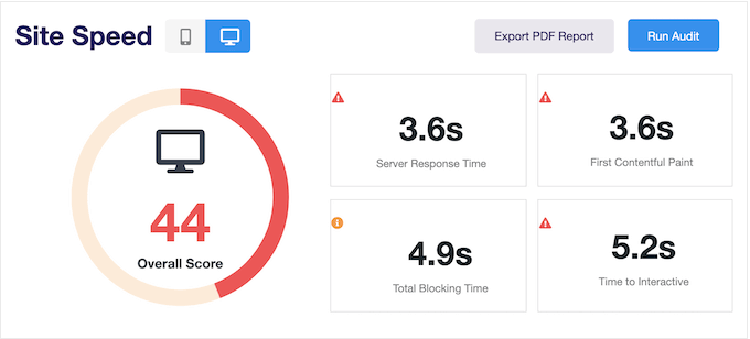 Page speed EM