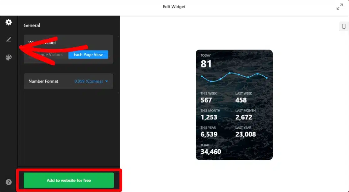 Elfsight website visitor counter