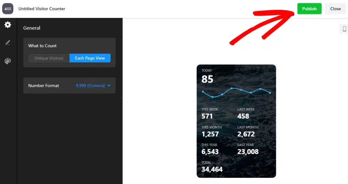 Click the green "Publish" button.