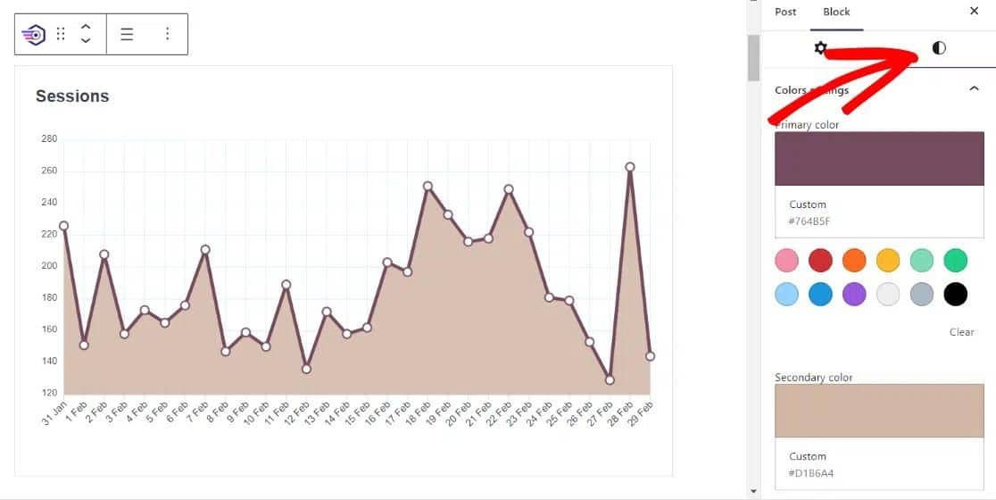 Site insights colors