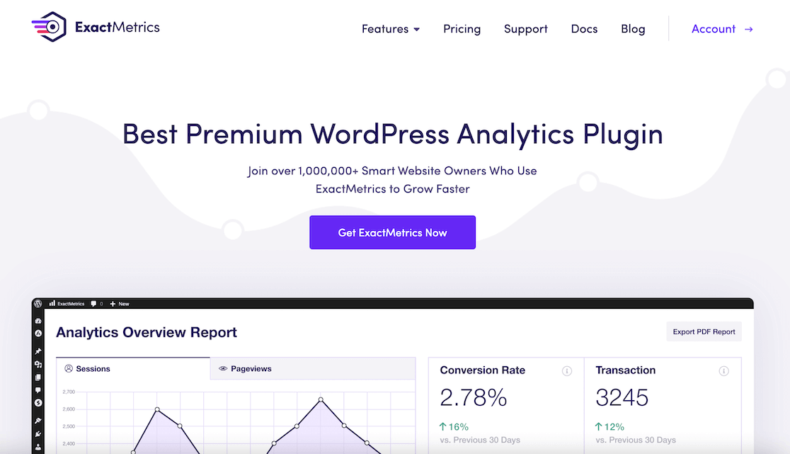 ExactMetrics homepage