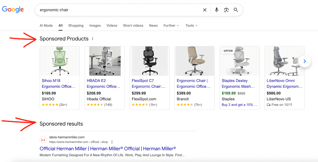 PPC ad in Google search