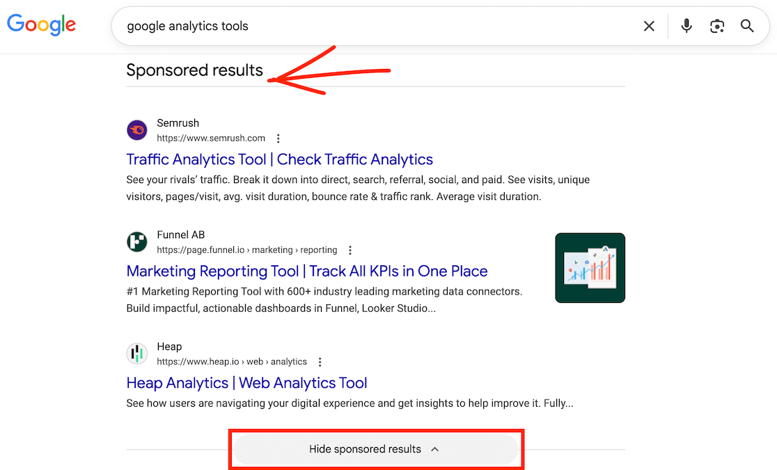 PPC marketing in search results