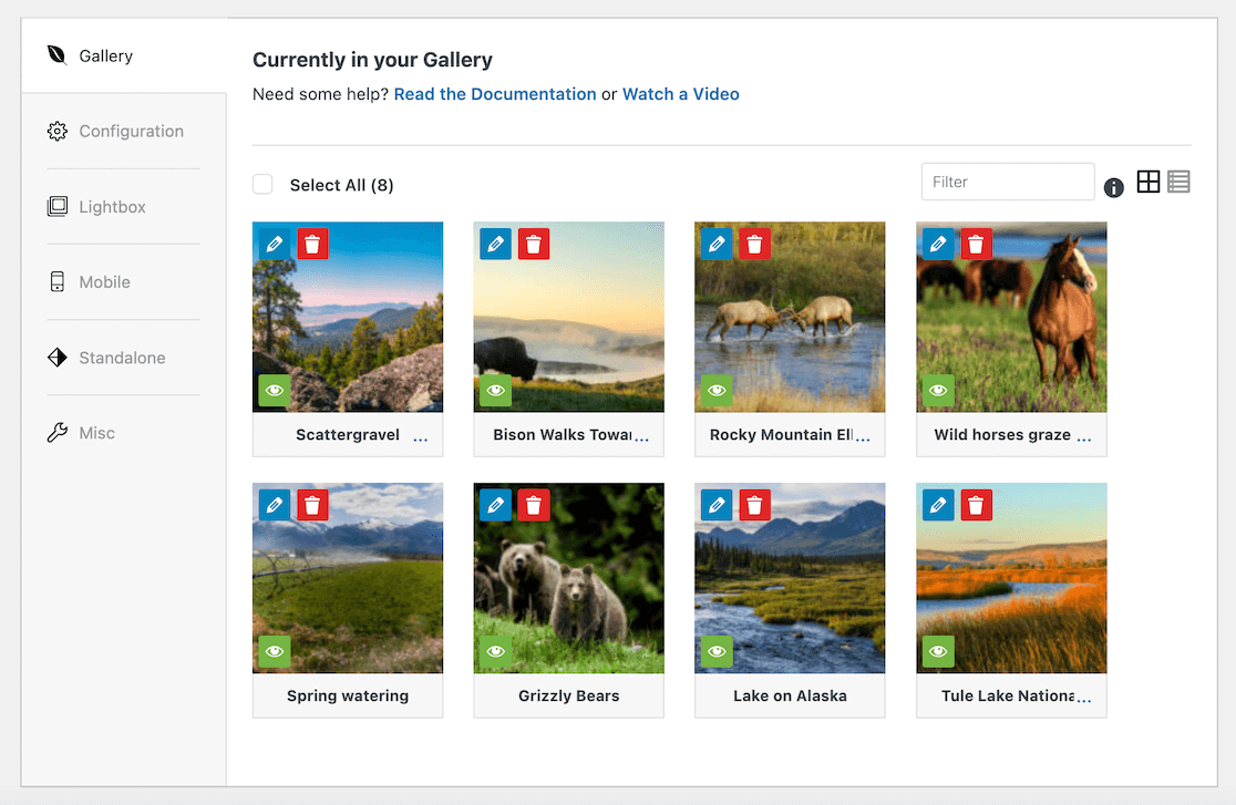 Images in an Envira Gallery