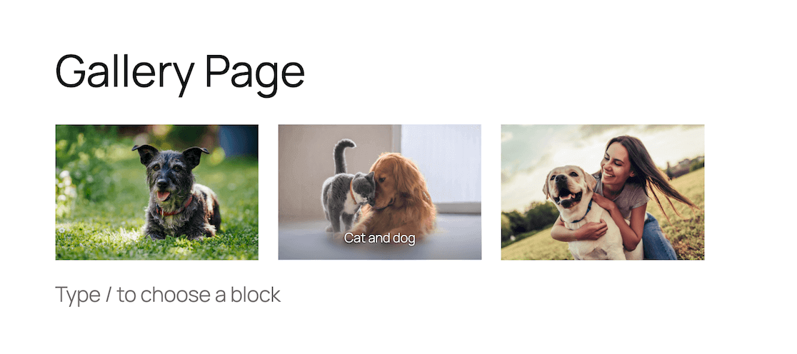 Simple WordPress gallery example