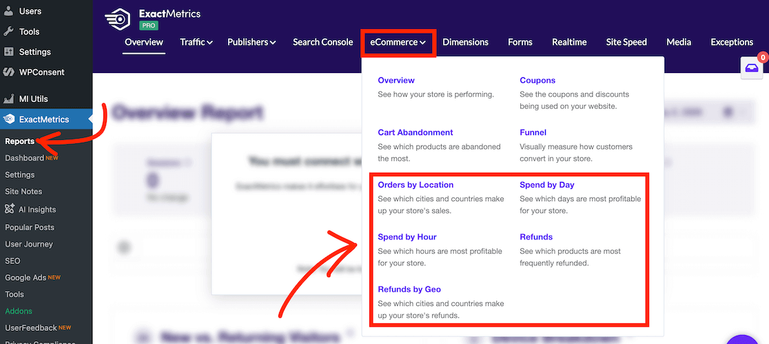 New EM ecommerce reports