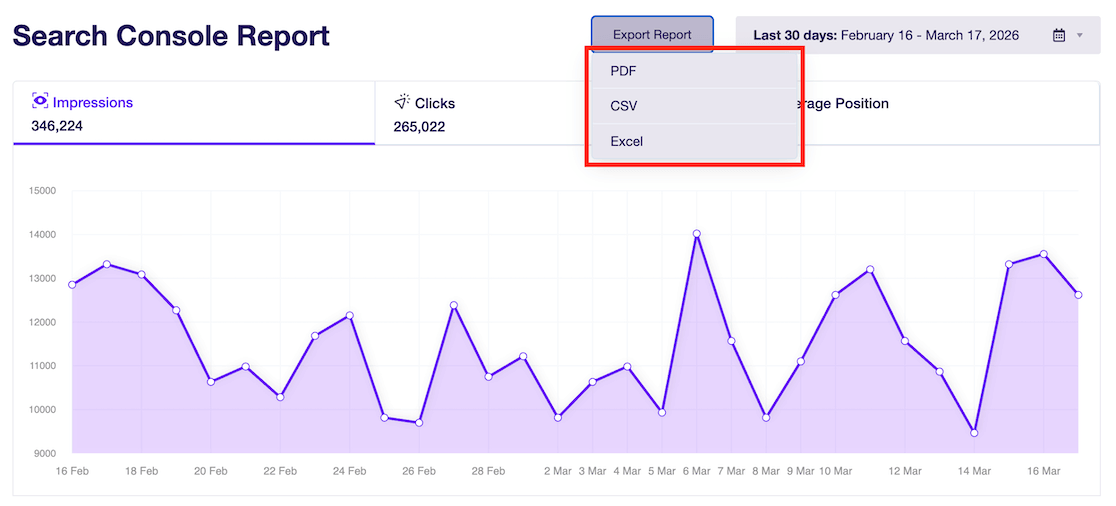 new export report button